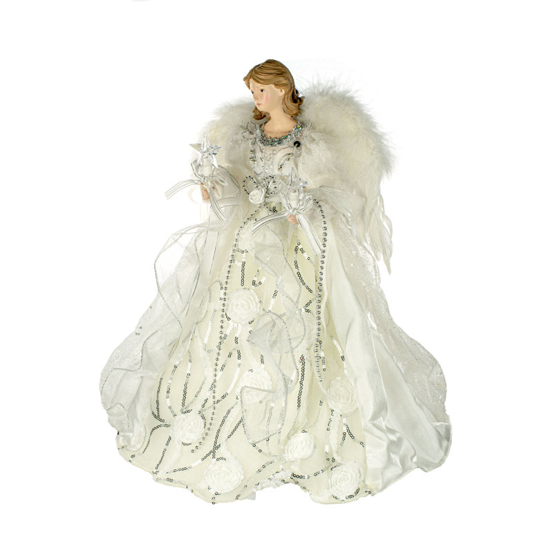 16 " Lighted Handmade Fabric Angel Tree Topper
