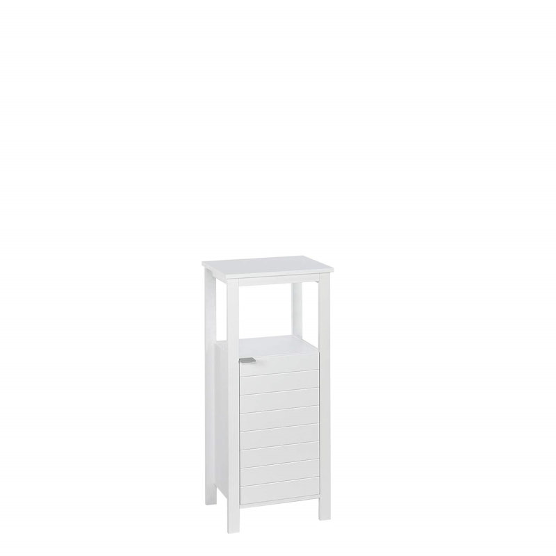 Armoire de rangement et organisateur de salle de bain et de rangement à une porte RiverRidge Madison avec tablettes intérieures ouvertes et réglables