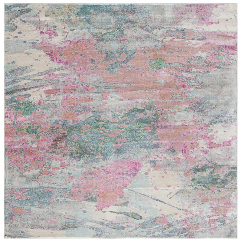 Tapis abstrait Gianelle 300 Performance, Carré 8 pi