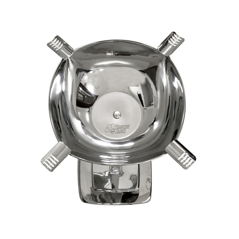 Cendrier sur pied quadrangle «Smokin Ash», Acier inoxydable