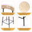 Tabourets de bar tissés à la main avec dossier, ensemble de 2 tabourets ronds en corde de papier avec repose-pieds pour îlot de cuisine et salle à manger-2104938826