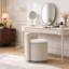 Tabouret de coiffeuse pivotant en velours avec rangement caché-890318601