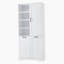 Armoire de rangement de salle de bain avec portes et tiroirs, panier à linge inclinable, plusieurs espaces de rangement, style autoportant, tablette ouverte, tablette réglable, blanc-216142234
