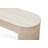 Mackenzie Modern Fluted Console Table, Oval Travertine Look Entryway Sofa Table With Ribbed Textured Sides, Faux Marble Veneer Top, Mdf Entry Hallway Accent Furniture, Beige