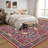  Washable Rugs for Living Room, Non Slip Floral Area Rugs, Low Pile Stain Resistant Botanical Bird Soft Carpet, Foldable Indoor Floor Mats for Bedroom, Nursery, Dining Room-146850912-144778612