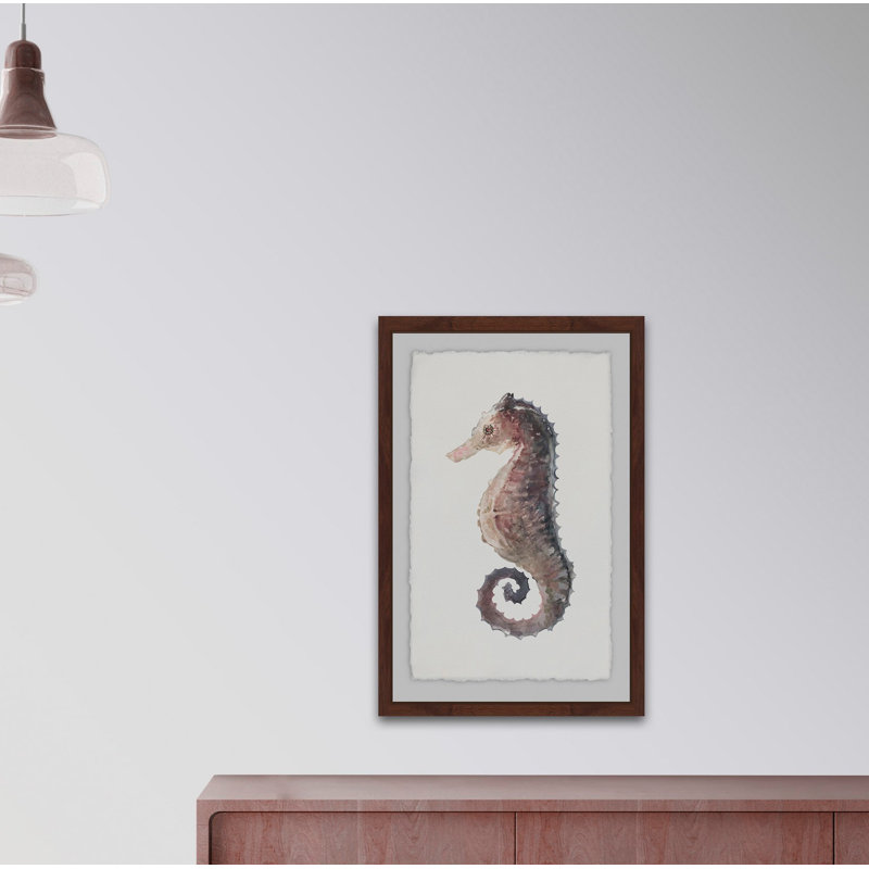 Boell «Stiff Seahorse», reproduction de peinture à l'aquarelle encadrée, H 36 po x l 24 po x P 1,5 po