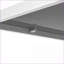 Table basse contemporaine en verre trempé gris avec pieds blancs, facile à nettoyer et amp; Capacité de 220 lb