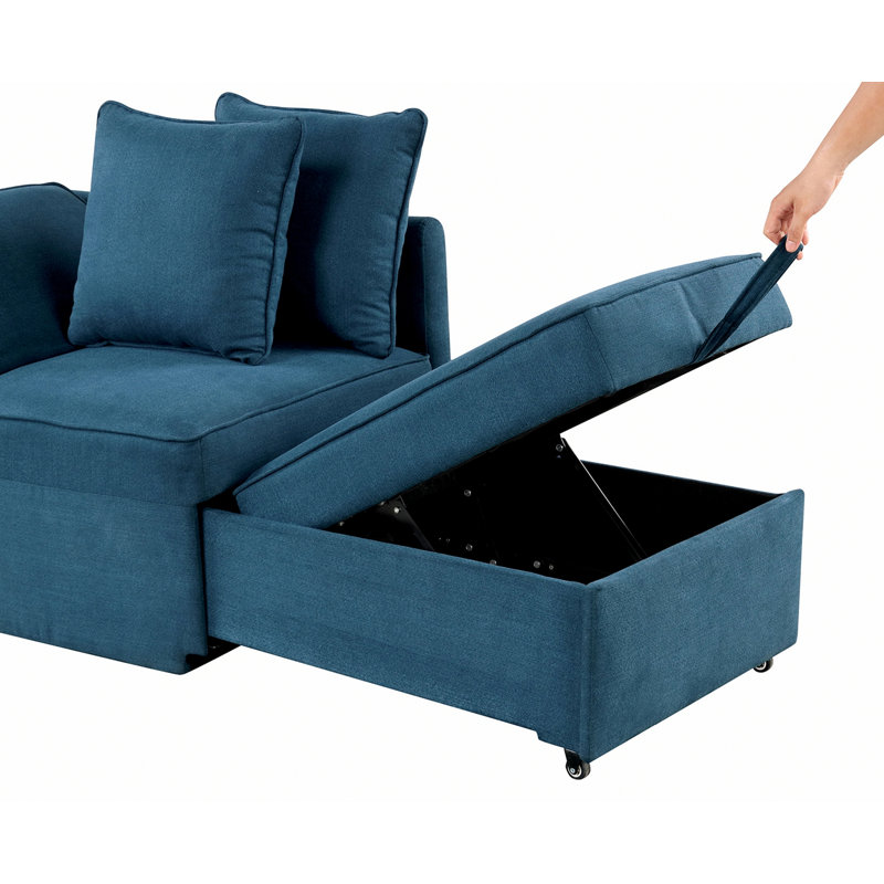 Chaise convertible pour salon, Bleu