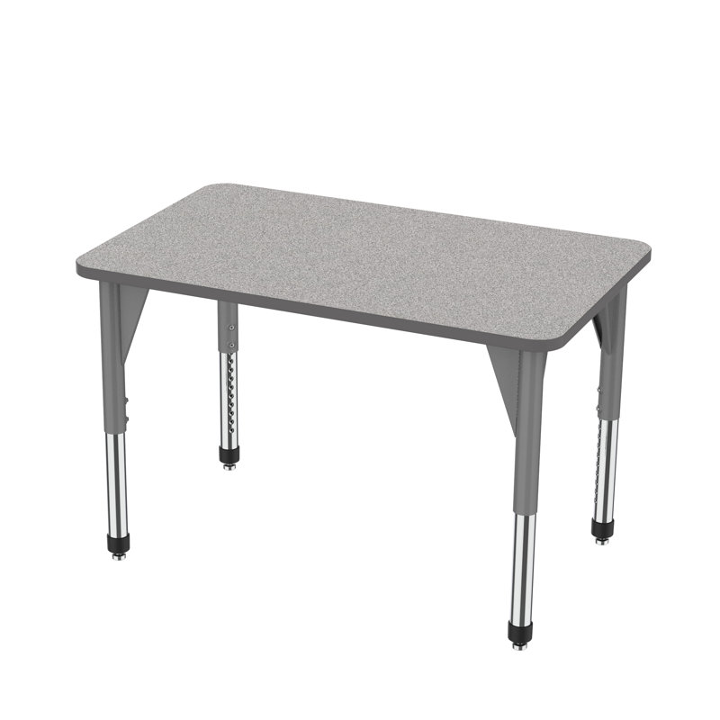 Table d'activité rectangulaire à hauteur réglable Premier Series, H 31 po x L 48 po x l 30 po, Gris, Gris nebula