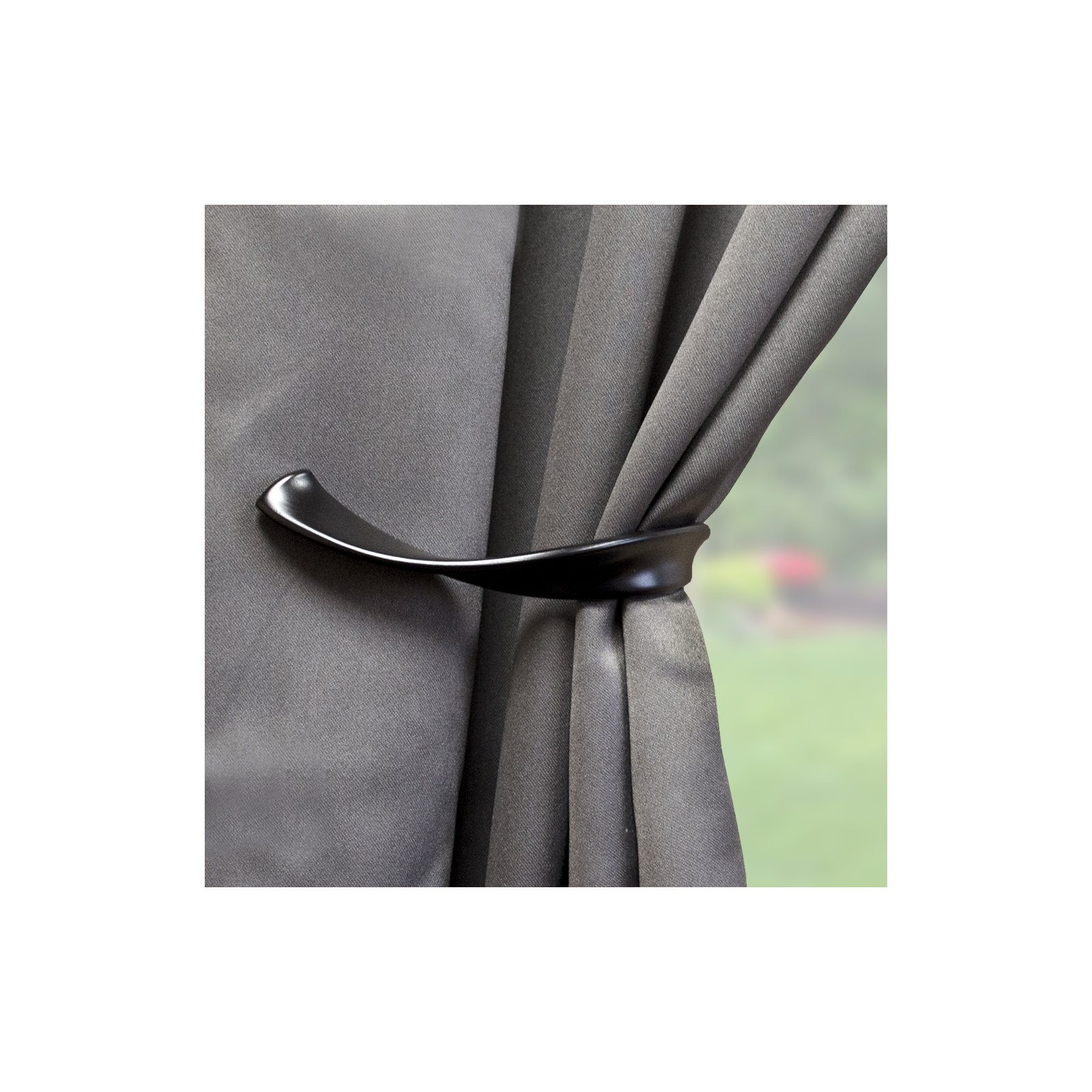 Presley Drapery Curtain Holdback, Black