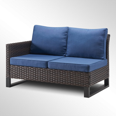 Ingvald 48.42" Wide Outdoor Wicker/Rattan U-Shaped Patio Sectional With Cushions by Latitude Run