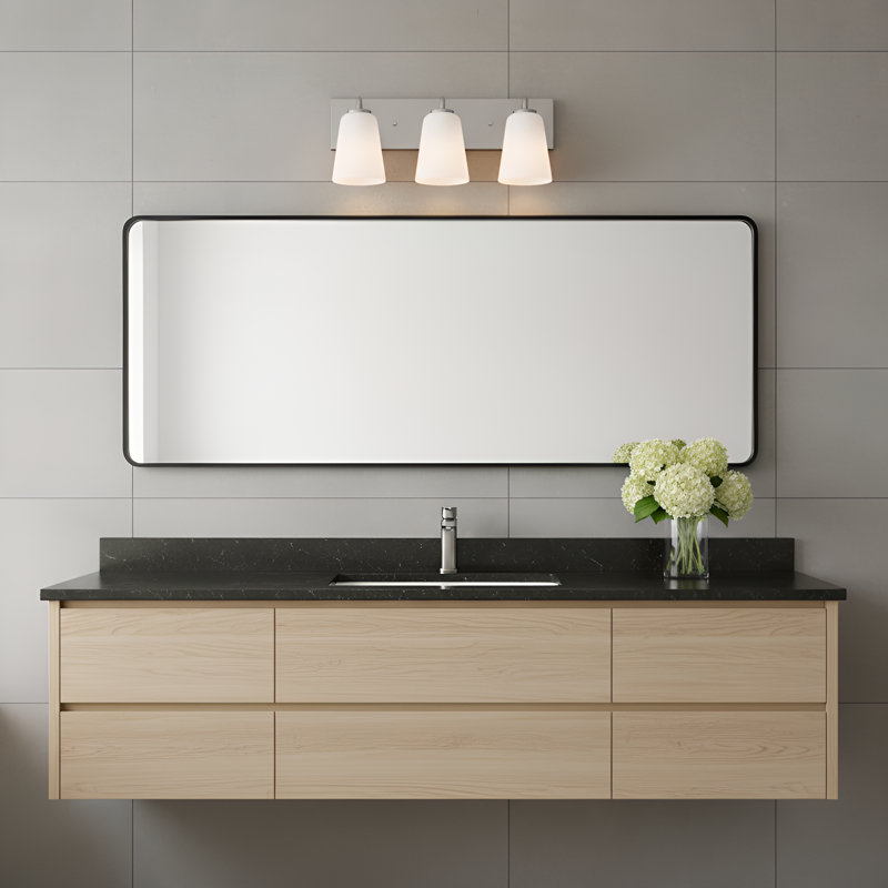 Grand meuble-lavabo Miles de génération Lighting , Nickel brossé, Blanc