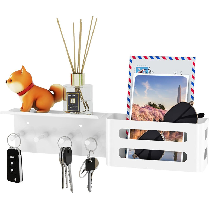 Hall Stainless Steel Wall Organizer, White