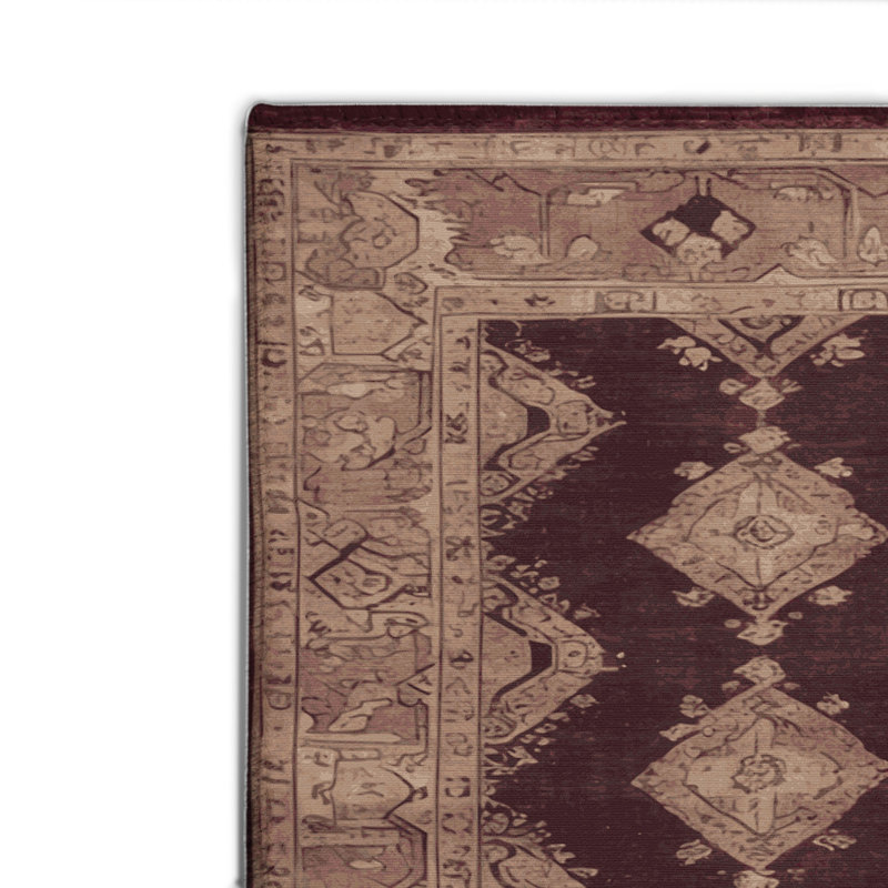 Tapis intérieur et extérieur brun Overdyed, Rectangulaire 8 pi x 10 pi