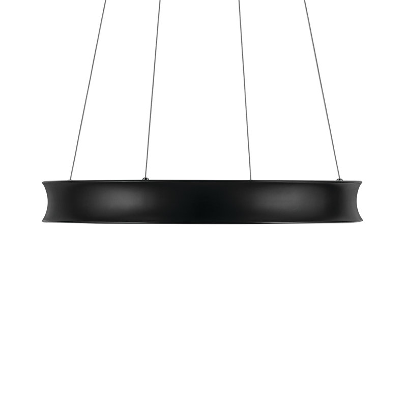 Soft Modern Circular LED Chandelier, 3.75" H x 29.5" W x 29.5" D, Satin Black