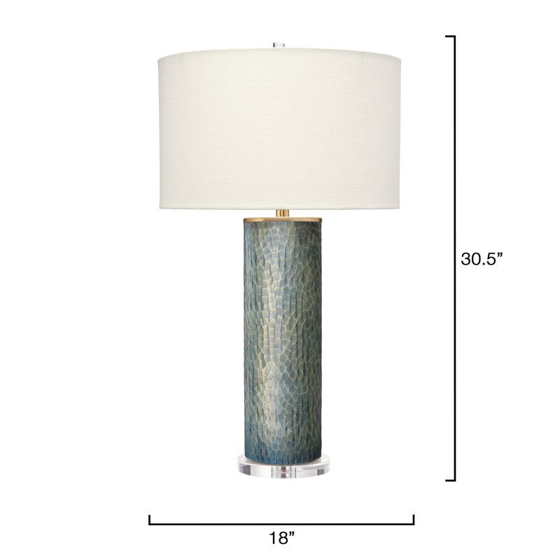 Viper Etched Glass Table Lamp, Truffle