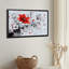 Art mural sur toile rouge avec fleurs rouges et feuilles grises-2018789668
