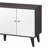 TV Stand for TVs up to 47.3", with 2 Storage Shelves& 1 Cabinet, Modern Entertainment Centre for TV in Living Room in Dark Gray + White-1779649495