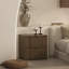 Ensemble de chambre à coucher 2 pièces avec commode et table de chevet moderne noyer et noir Clive-129721372
