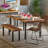 Assante Teak Rectangular Solid Wood Top with Iron Base Dining Table