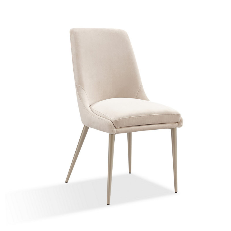 Chaise d'appoint en velours Dondrick, Crème