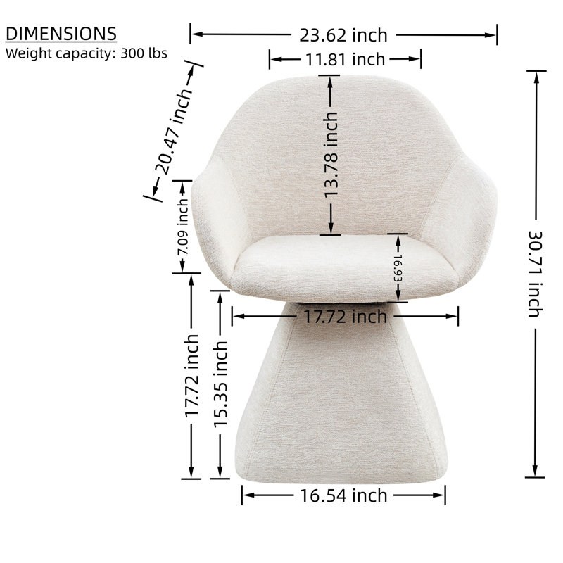 Chaise d'appoint pivotante à 180 °