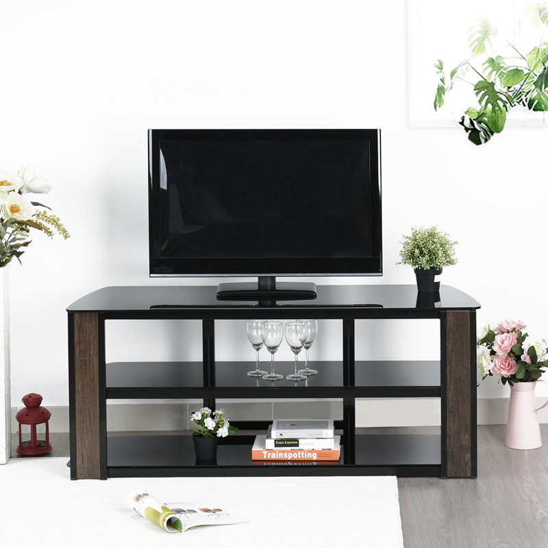 Restrepo Unfinished TV Stand for TVs up to 58", Black/Brown, 106.7cm W