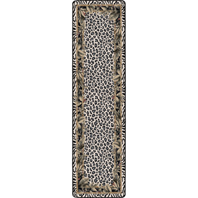 Alminus Jungle Safari Snow Leopard Animal Print Area Rug