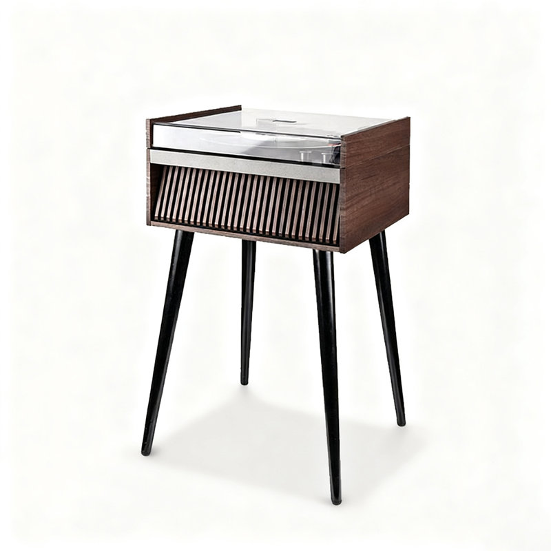 Vintage European Style Turntable with Bluetooth Speaker
