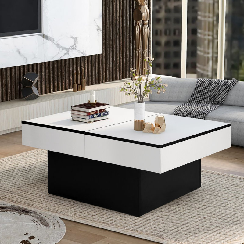 Modo Single Coffee Table, White, Black