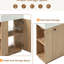 Meuble-lavabo de 21,6 po avec lavabo en céramique, finition grain de bois, fonction de fermeture en douceur, rangement latéral pour la conception et porte-mouchoirs de petite taille
