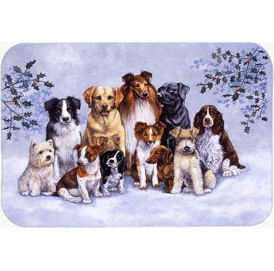 Caroline's Treasures Winter Dogs Glass Cutting Board