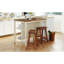 Ensemble d'îlot de cuisine 3 pièces 45 po avec 2 sièges, ensemble de table de salle à manger en bois d'hévéa avec 2 tablettes ouvertes pour petits espaces, noyer + blanc crème, îlot de cuisine
