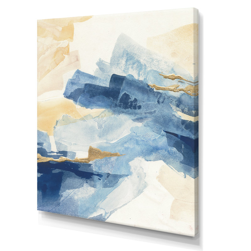 Or indigo II - reproduction d'art sur toile tendue, H 46 po x l 36 po x P 1,5 po