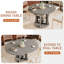 Table de salle à manger extensible de 44 pouces pour 4 à 8 personnes, plateau de table extensible avec panneau de fibres à densité moyenne résistant aux égratignures, table de cuisine moderne avec coulissement et rangement silencieux, conception peu encombrante pour la salle à manger et les réceptions, gris-1392935146