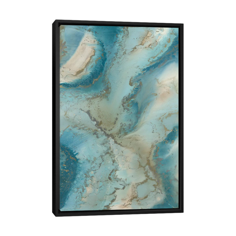 « Agate Inspired », reproduction d'art sur toile, H 26 po x l 18 po x p 1,5 po, Toile avec cadre noir, Pas de tapis