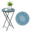 Table d'appoint de patio mosaïque, table de balcon pliante 14 po, bleu