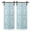 Portes de grange doubles en panneaux de fibres à densité moyenne composites avec ensemble de quincaillerie d'installation-86922731-120436691