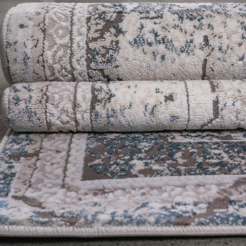 Tapis turc Palmira Carlo-BLEU, Rectangle 8 pi x 10 pi 2 po