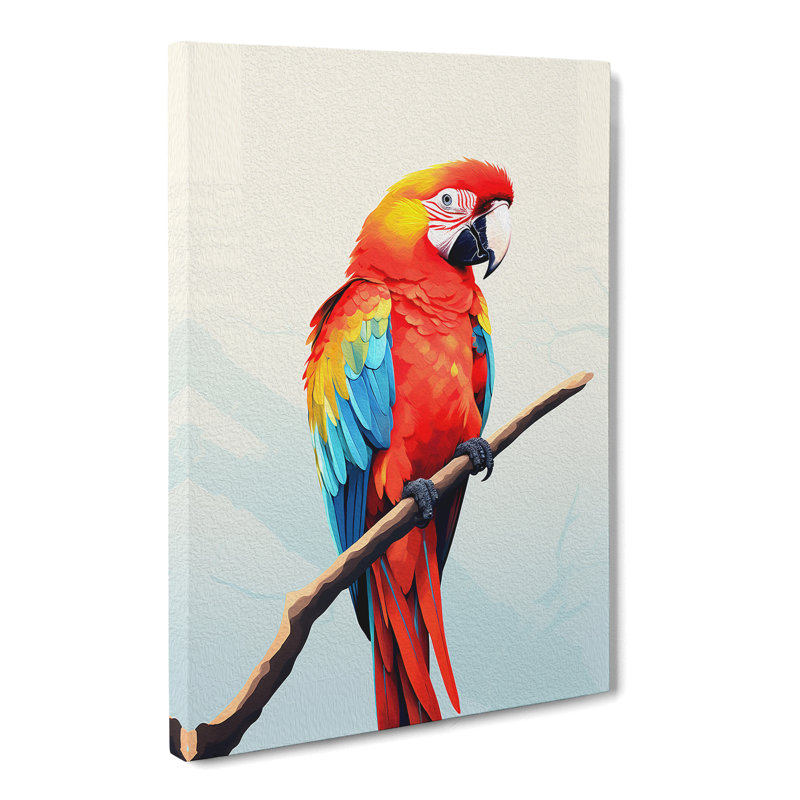 Parrot Minimalism - Wrapped Canvas Print, 50cm H x 35cm W x 3cm D
