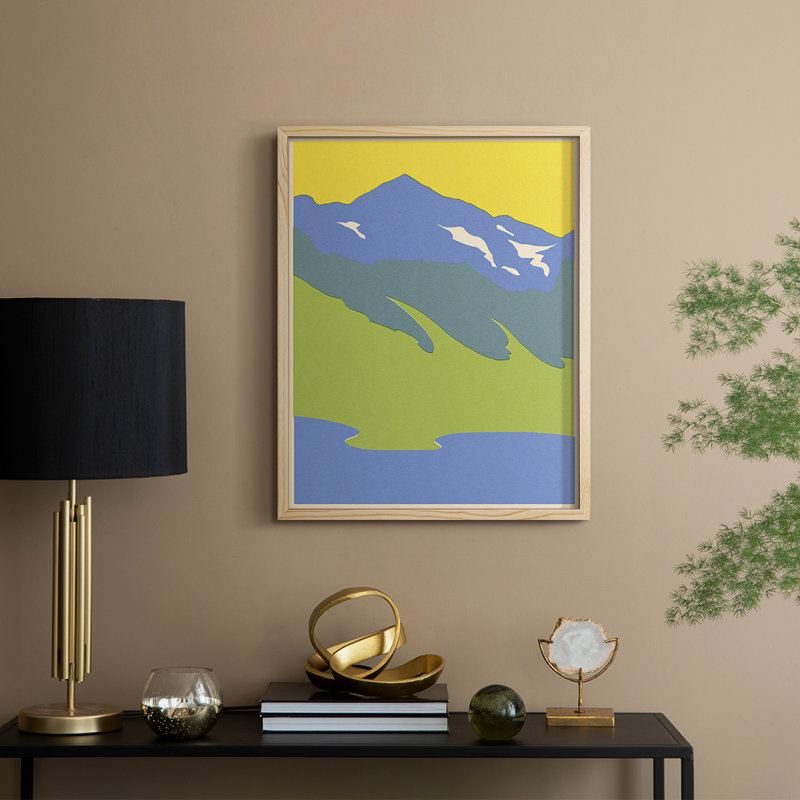 Bright Glacial Lake I, reproduction encadrée - bois massif, H 21 po x l 17 po