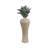 Tall Flared Ceramic Floor Vase for Living Room Home Decor - Modern Chiseled Stoneware Table Flower Vase for Bedroom or Office Display - Ivory & Brown-746788637