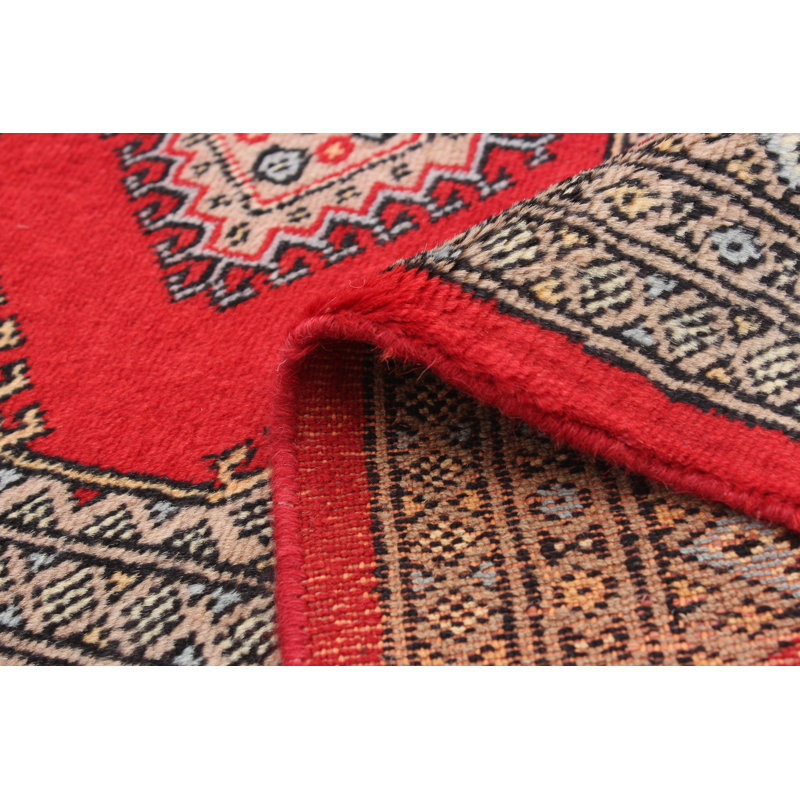 Tapis de bois one-of-kind à la main noué la 2010 bokhara 3 pi 1 po x 5 pi. zone en laine 4 po Plumeri