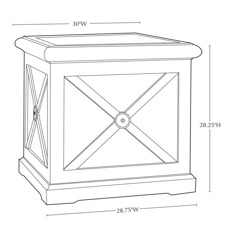 Montparnasse Handmade Planter, Aged Limestone, 28.25" H x 30" W x 30" D