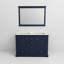 Bleu marine 48 po W Double meuble-lavabo avec surface en quartz blanc, miroir 46 po, système de tiroirs à fermeture douce, et grande capacité de rangement bleu, l, meuble-lavabo, plateau, solution