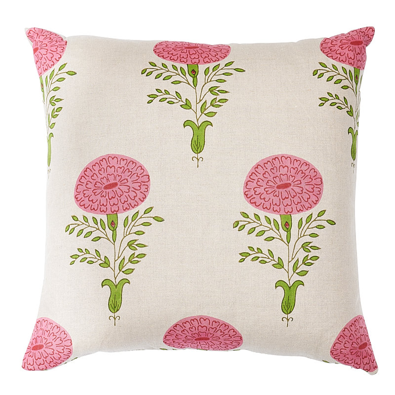 Schumacher x Molly Mahon Marigold Pillow, Pink