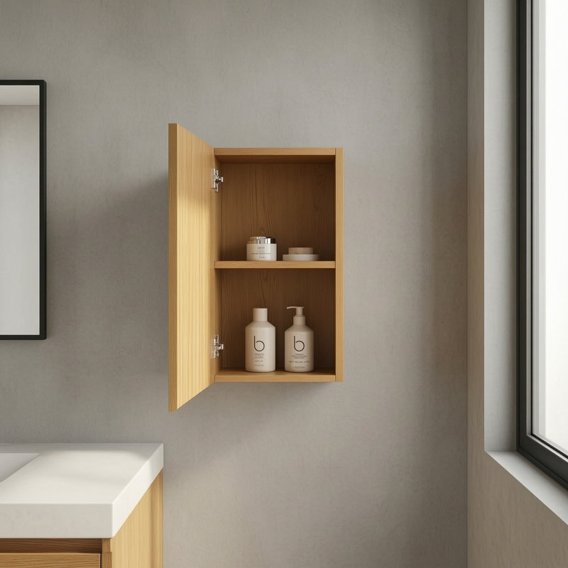 23" Tall Bathroom Wall Mounted Cabinet, Natural