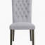 Chaise d'appoint en lin gris et chêne gris (ensemble de 2)