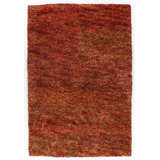 Izzie Wool Area Rug in Red