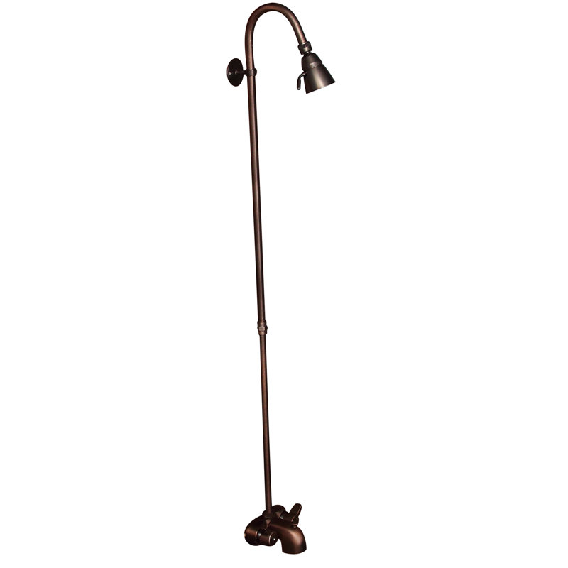 Garniture de robinet mural à double poignée avec bec déviateur pour baignoire sur pattes